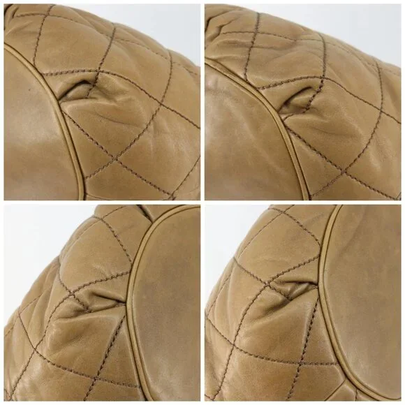 CHANEL Wild Stitch Shoulder Bag Leather Brown Gold CC Auth 144304 - Picture 14 of 16